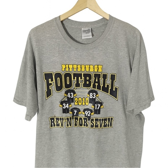 Pittsburgh Steelers “Rev’n For Seven” Legends T-Shirt XL Gildan 2010 Gray - Picture 1 of 2